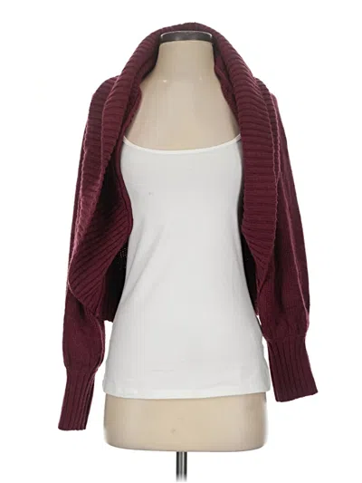 Pre-owned Boston Proper Cardigan Sweater In Burgundy