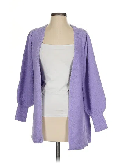 Pre-owned Boston Proper Cardigan Sweater In Purple