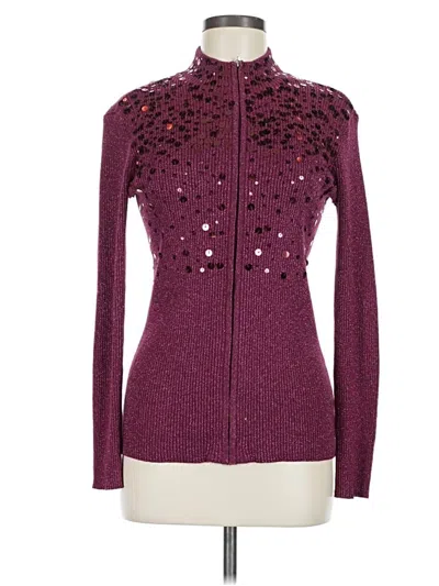 Pre-owned Boston Proper Cardigan Sweater In Purple