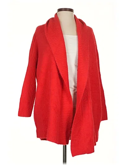 Pre-owned Boston Proper Cardigan Sweater In Red