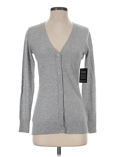 Pre-owned Boston Proper Cardigan Sweater In Silver