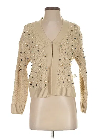Pre-owned Boston Proper Cardigan Sweater In Tan