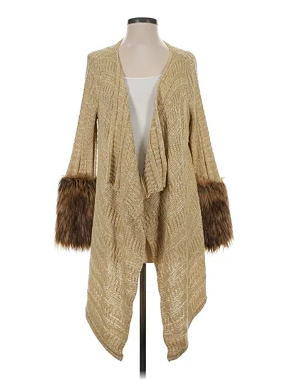 Pre-owned Boston Proper Cardigan Sweater In Tan