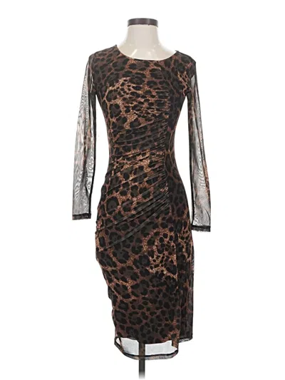 Pre-owned Boston Proper Cocktail Dress In Brown
