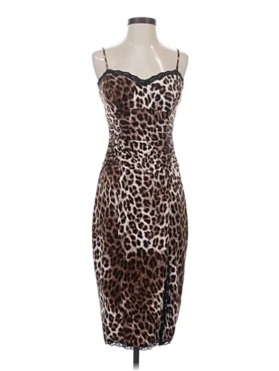 Pre-owned Boston Proper Cocktail Dress In Brown