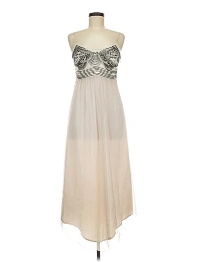 Pre-owned Boston Proper Cocktail Dress In Tan