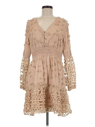 Pre-owned Boston Proper Cocktail Dress In Tan