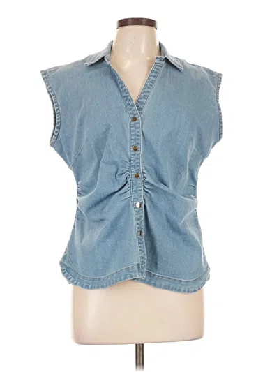 Pre-owned Boston Proper Denim Vest In Blue