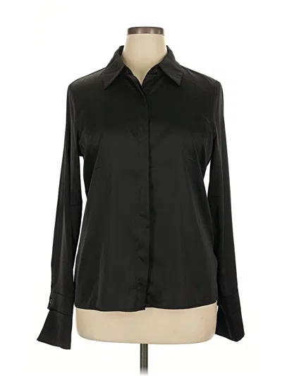 Pre-owned Boston Proper Long Sleeve Blouse In Black