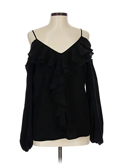 Pre-owned Boston Proper Long Sleeve Blouse In Black