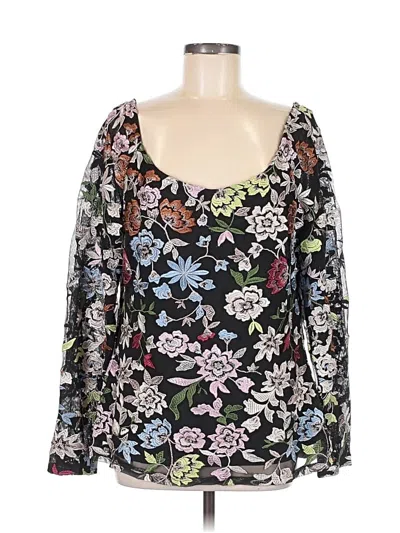 Pre-owned Boston Proper Long Sleeve Blouse In Black