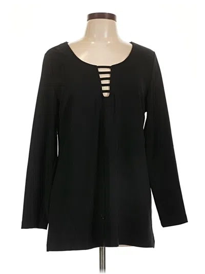 Pre-owned Boston Proper Long Sleeve Blouse In Black