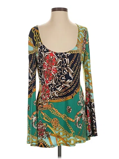 Pre-owned Boston Proper Long Sleeve Blouse In Blue