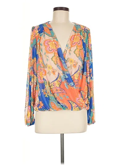 Pre-owned Boston Proper Long Sleeve Blouse In Blue