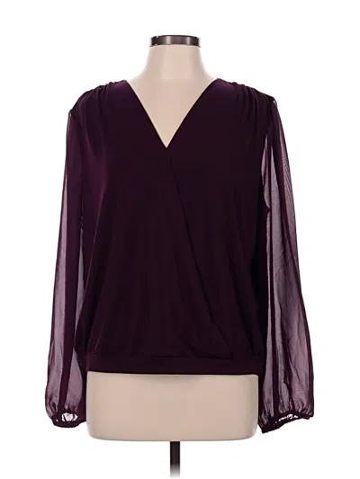 Pre-owned Boston Proper Long Sleeve Blouse In Burgundy