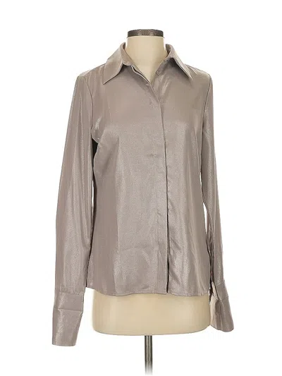 Pre-owned Boston Proper Long Sleeve Blouse In Gray