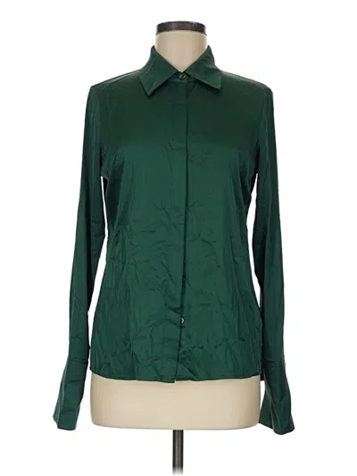 Pre-owned Boston Proper Long Sleeve Blouse In Green