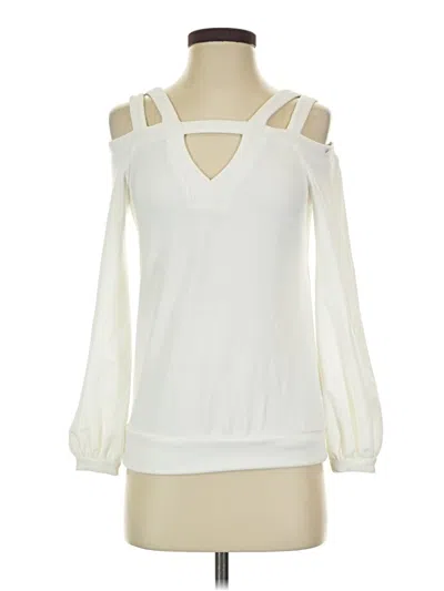 Pre-owned Boston Proper Long Sleeve Blouse In Ivory