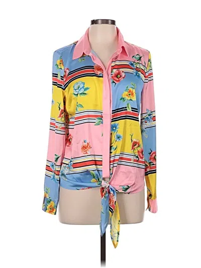 Pre-owned Boston Proper Long Sleeve Blouse In Pink