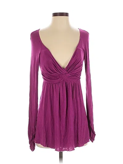 Pre-owned Boston Proper Long Sleeve Blouse In Purple