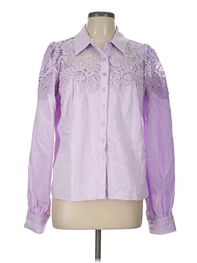 Pre-owned Boston Proper Long Sleeve Blouse In Purple