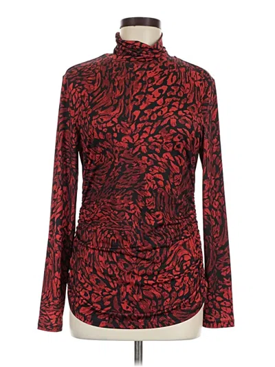 Pre-owned Boston Proper Long Sleeve Blouse In Red