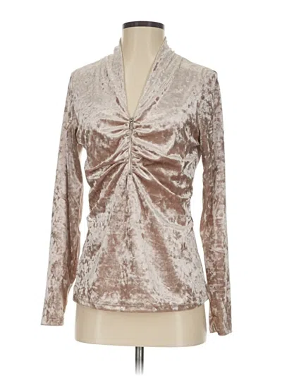 Pre-owned Boston Proper Long Sleeve Blouse In Silver
