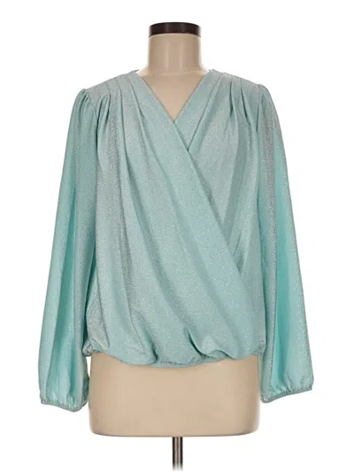 Pre-owned Boston Proper Long Sleeve Blouse In Teal