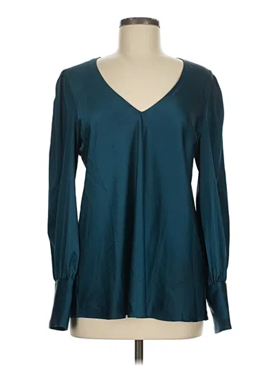 Pre-owned Boston Proper Long Sleeve Blouse In Teal