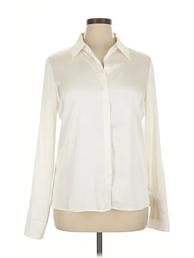 Pre-owned Boston Proper Long Sleeve Blouse In White