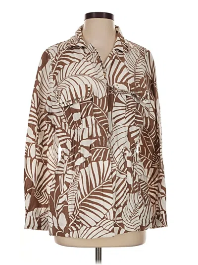 Pre-owned Boston Proper Long Sleeve Button Down Shirt In Brown
