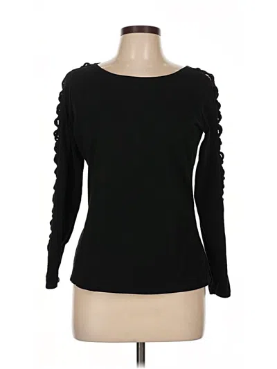 Pre-owned Boston Proper Long Sleeve Top Black Boatneck Tops