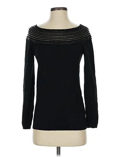 Pre-owned Boston Proper Long Sleeve Top Black Boatneck Tops