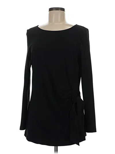 Pre-owned Boston Proper Long Sleeve Top Black Boatneck Tops