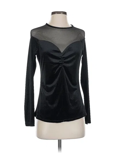 Pre-owned Boston Proper Long Sleeve Top Black Keyhole Neckline Tops