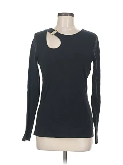 Pre-owned Boston Proper Long Sleeve Top Black Keyhole Neckline Tops