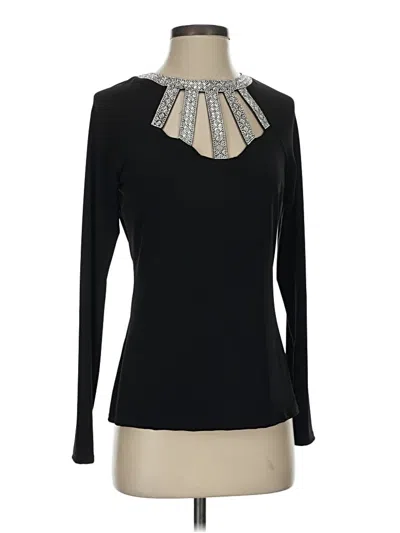 Pre-owned Boston Proper Long Sleeve Top Black Keyhole Neckline Tops