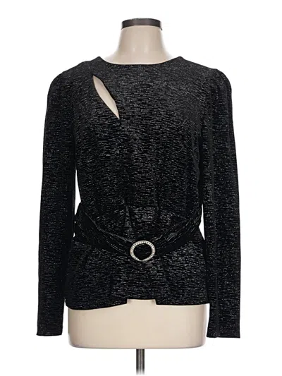 Pre-owned Boston Proper Long Sleeve Top Black Keyhole Neckline Tops