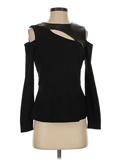 Pre-owned Boston Proper Long Sleeve Top Black One Shoulder Neckline Tops