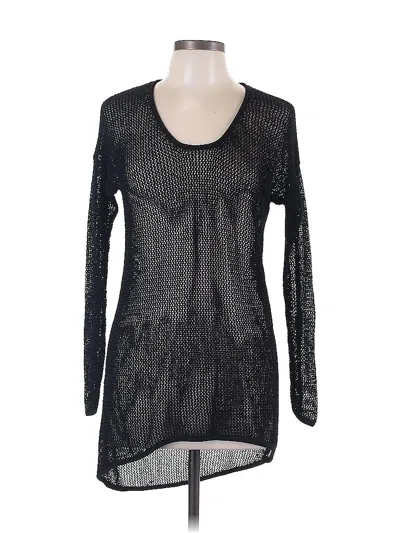 Pre-owned Boston Proper Long Sleeve Top Black Scoop Neck Tops