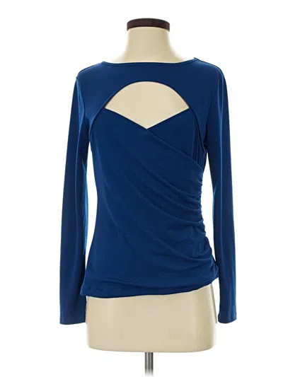 Pre-owned Boston Proper Long Sleeve Top Blue Keyhole Neckline Tops