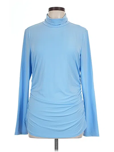 Pre-owned Boston Proper Long Sleeve Top Blue Turtleneck Tops