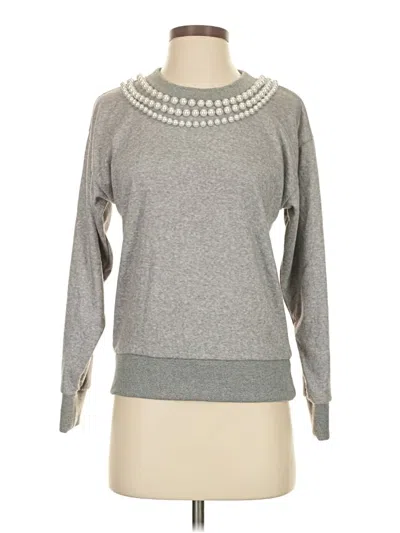 Pre-owned Boston Proper Long Sleeve Top Gray Crew Neck Tops