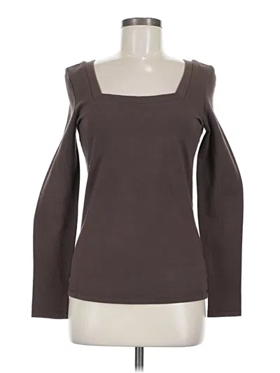 Pre-owned Boston Proper Long Sleeve Top Gray Square Neckline Tops