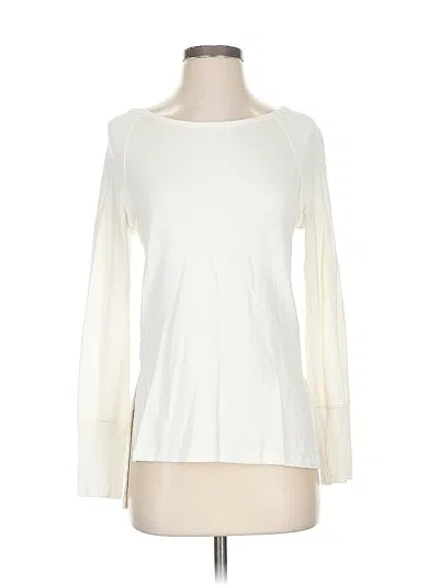Pre-owned Boston Proper Long Sleeve Top Ivory Boatneck Tops In White