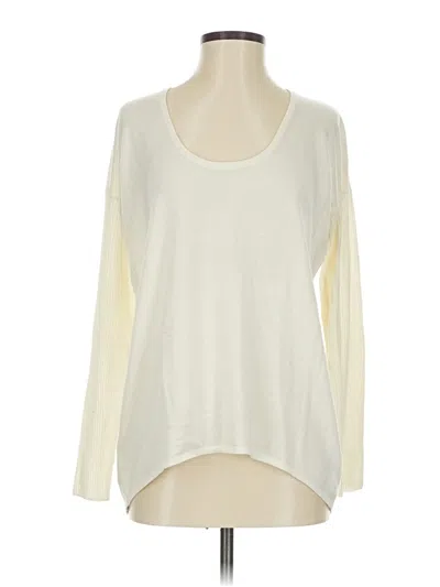 Pre-owned Boston Proper Long Sleeve Top Ivory Scoop Neck Tops In White