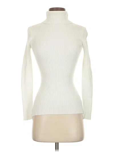 Pre-owned Boston Proper Long Sleeve Top Ivory Turtleneck Tops