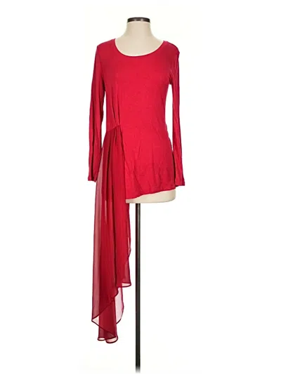 Pre-owned Boston Proper Long Sleeve Top Red Crew Neck Tops