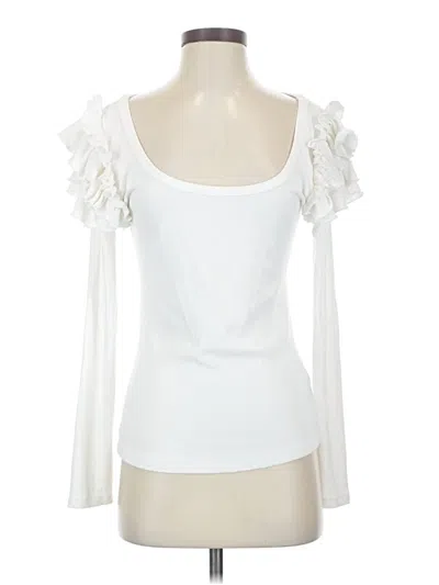 Pre-owned Boston Proper Long Sleeve Top White Sweetheart Neckline Tops