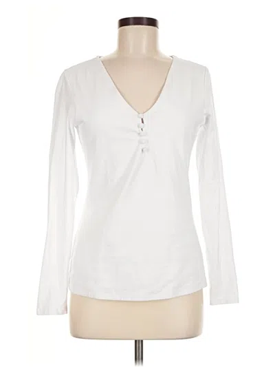 Pre-owned Boston Proper Long Sleeve Top White Sweetheart Neckline Tops